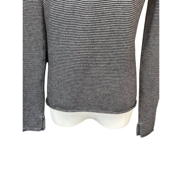 2/$30 ZARA Knit Black & White Medium Striped Sweater Crew Neckline - Picture 6 of 14